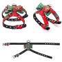 Christmas Cat Harness and Leash Set, Escape Proof Adjustable Dog Harness,Pet Halter Vest Harness with Christmas Style Bow Tie,Suitable for Outdoor Walks of Cats and Small Dogs