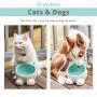 ViviPet Raised Ceramic Cat Water Food Big Head Bowl Dish, Tilt Angle Protect Cats Spine, Stress for Cat