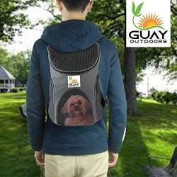 Guay Pet Carrier Backpack for Dogs and Cats- Soft Sided Ventilated Mesh with Bed Liner - Safe Hiking Walking Travel Bag for Small Pets Kitten Puppy Up to 12 lbs