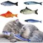 LeRicher Catnip Toys Set Simulation Fish Shape Doll Interactive Pets Pillow Chew Bite Supplies for Cat/Kitty/Kitten Fish Flop Cat Toy Catnip Crinkle Toys 5PCS