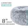 Poohoo Calming Faux Fur Donut Cuddler Dog Bed,Washable Round Cat Bed Pillow Cuddler Gradient Color(23''/30'') for Small Medium Dogs (M 23'', Grey)