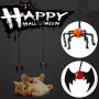 Halloween 2 Pcs Cat Kitten Toys, Flying Finger Pet Toys with Bat Spider Design, Cat Halloween Elastic Springs Finger Teaser Toys, Interactive Pet Teaser Toy with Bell, Cats Scratchers Accessories