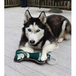 Pets First NCAA Michigan State Spartans Dental Dog TUG Toy with Squeaker. Tough PET Toy for Healthy Fun, Teething & Cleaning Pets Teeth & Gum. (MS-3310)