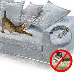 Clear Thicker Couch Cover for Pets, Heavy Duty Cat Scratch Sofa Cover for Protection Against Cat Dog Clawing, Waterproof Plastic Shield Covers for Couch, Sofa Slipover for Storage and Moving