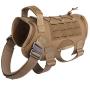 RubRab Tactical Dog Harness Vest Medium with Handle Pulling Military Working Dog Molle Vest with Metal Buckles & Loop Panels Adjustable Harness