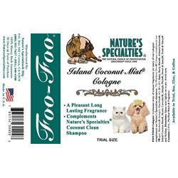 Natures Specialties Foo Foo Island Coconut Cologne for Dogs Cats, Non-Toxic Biodegradeable