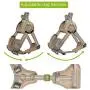 WINSEE Dog Harness and Collar Set for Large Dogs camo, Reflective Adjustable Step in Dog Halter Harnesses no Pull with Cobra Buckle Dog Collar Heavy Duty, Soft Padded Pet Vest Walking Harness Brown