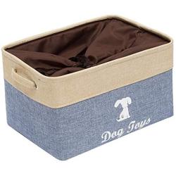 Brabtod Large Canvas Doggie Toy Bin Dog Toy Storage Basket Box with Handles and Drawstring Closure - Idea for Organizing Pet Toys, Blankets, Leashes, Towel, Coats, Diaper