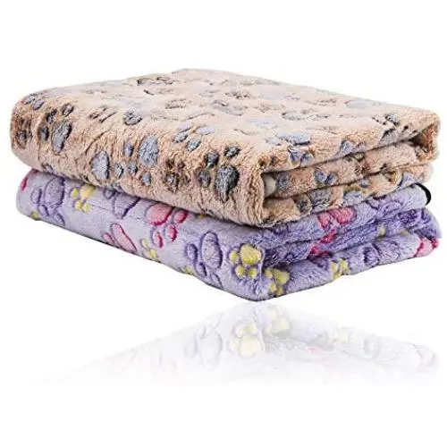 2 Pack iNNEXT Puppy Blanket for Pet Cushion Small Dog Cat Bed Soft Warm Sleep Mat, Pet Dog Cat Puppy Kitten Soft Blanket Doggy Warm Bed Mat Paw Print 2 Pack iNNEXT Puppy Blanket for Pet Cushion Small Dog Cat Bed Soft Warm Sleep Mat, Pet Dog Cat Puppy Kitten Soft Blanket Doggy Warm Bed Mat Paw Print