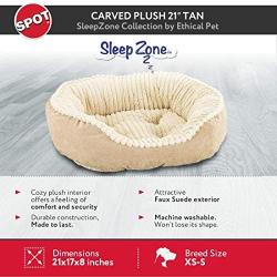 Ethical Pets Sleep Zone Carved Plush Pet Bed - Pet Bed for Cats and Small Dogs  -  Attractive, Durable, Comfortable, Washable. by SPOT