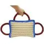 PET ARTIST 3 Handles Jute Bite Pillow 9.5'' 6.5''-Linen Tug Toy for Young Dogs PET ARTIST 3 Handles Jute Bite Pillow 9.5'' 6.5''-Linen Tug Toy for Young Dogs