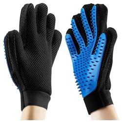 LHZTECH Upgrade Pet Grooming Glove - Efficient Deshedding Bathing Massage Hair Remover Gloves - Gentle Brush for Dogs, Cats, Rabbits and Horses (1 Pair)