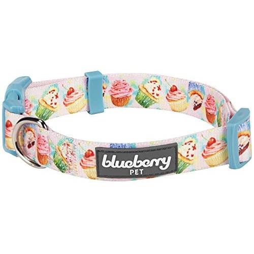 Blueberry Pet Essentials 10+ Patterns Sweet Dessert Dog Collars with Personalized Option