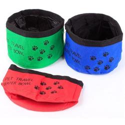 Foldable Pet Bowl Great for Hiking, Biking, Running for Easy Bowl Access for you Pet Dog (includes 2 Bowls)