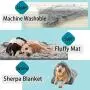 Pacapet Fluffy Dog Blanket, Soft Reversible Sherpa Throw Blanket for Pets, Puppy, Warm Shaggy Cat Fleece Blanket for Couch/Bed/Sofa Protection, Washable & Lightweight