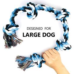 NYDREAM Dog Rope Toy for Aggressive Chewers, Medium to Large Breed Dogs | Extra-Large Tug of War Toy : 3 Feet 5 Knots Durable Dog Training Toys for Large Dogs, Teeth Cleaning Upgrade Indestructible