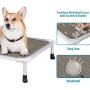 Veehoo Chew Proof Elevated Dog Bed - Cooling Raised Pet Cot - Silver Aluminum Frame and Durable Textilene Mesh Fabric, Unique Designed No-Slip Feet for Indoor or Outdoor Use