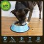 Iconic Pet Color Splash Stripe Non-Skid Pet Bowl, 96-Ounce, Blue
