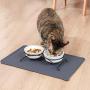 Elaikka Silicone Pet Food Mat Non-Slip Easy Clean Waterproof 19”x12”Large with Raised Edge for Dog Cat Feeding Mats Black…