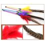 ocijf179 Cat Teaser Pet Cat Kitten Teaser Bell Feather Rod Interactive Stick Game Funny Play Toy - Random Color