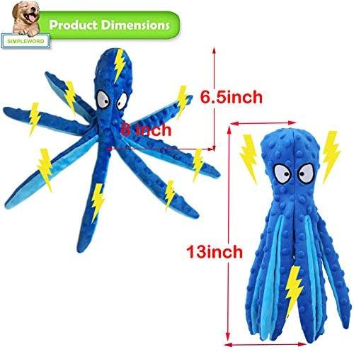 Dog Plush Squeaky Toys,Indestructible Dog Rope Chew Toys,Toys for Small Medium Dogs,Octopus Interactive Pet Toy for Puppy Teething Cleaning