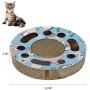 TNZMART Cat Scratcher Cardboard with Bells, Corrugated Cat Scratch Pad Interactive Cat Toys for Grind Claws