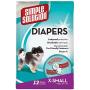 Simple Solution Disposable Dog Diapers for Female Dogs | Super Absorbent Leak-Proof Fit | XS | 12 Count Simple Solution Disposable Dog Diapers for Female Dogs | Super Absorbent Leak-Proof Fit | XS | 12 Count