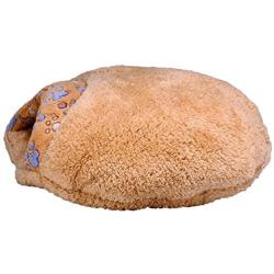 QUMY Cat Sleeping Bag Warm Soft Puppy Cat Bed Cave Igloo Nest Brown (21.5 18.8 5.1 )