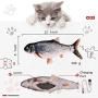 Moving Cat Kicker Fish Toy 11'' Realistic Plush Interactive Flopping Wiggle Catnip Toys for Indoor Cats, Motion Sensor Dancing Flip Fish Cat Toy with Catnip Bell Spring Fun Kitten Toy Kitty Exercise