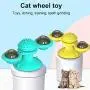 ocijf179 Turntable Pet Cats Puzzle Training Turntable Windmill Ball Teaser Whirling Interactive Toy - Random Color