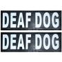 Doggie Stylz Set of 2 Reflective Deaf Dog Removable Patches with Hook Backing for Working Dog Harnesses & Vests. Durable and Interchangeable - Comes in 3 Sizes Small, Medium and Large