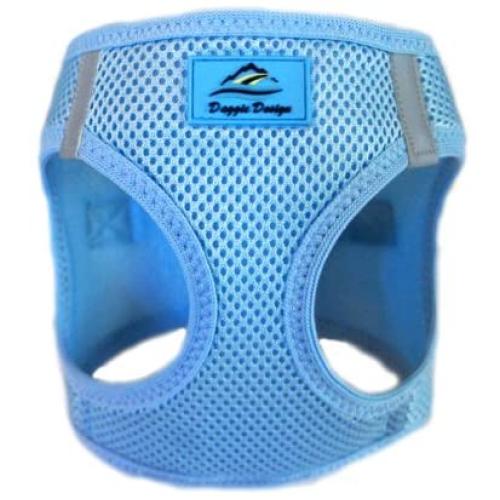 DOGGIE DESIGN Choke Free Reflective Step in Ultra Harness Light Blue American River