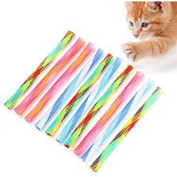 Cat Spring Tube Toy, 10Pcs Freely Folding Spring Shape Multi-Color Cat Bouncing Toy Fun Pet Action Interactive Toys