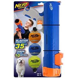 Nerf Dog Tennis Ball Blaster Dog Toy, Great for Fetch, Hands-Free Reload, Launches up to 50 ft, Balls Included, Assorted Sizes