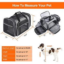 MASKEYON TSA Airline Approved Soft Sided Pet Carrier Top Loading 4 Side Expandable Large Travel Cats Carrier Collapsible with 3 Removable Washable Pads and 3 Pockets for Cats Kitten and Small Dogs