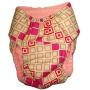 Barkerwear Dog Diapers - Made in USA - Pink Square Windows Premium Waterproof Dog Diaper, S, with Tail Hole for Incontinence, Housetraining and Dogs in Heat
