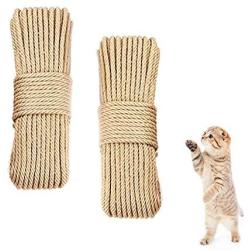 Amakunft Hemp Rope (164Ft and 98Ft) for Cat Tree and Tower,DIY Cat Scratcher Sisal Rope for Cat Scratching Post Tree Replacement, Playing Flexible Scratching Pad