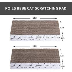 Poils bebe Cat Scratching Pad, Cardboard Reversible Cat Scratcher Large Wide Corrugated Modern Sofa Bed with Catnip (Pack of 4)