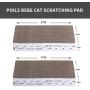Poils bebe Cat Scratching Pad, Cardboard Reversible Cat Scratcher Large Wide Corrugated Modern Sofa Bed with Catnip (Pack of 4)