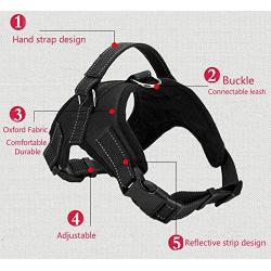 N/C No Pull Dog Vest Harness, Reflective Dog Body Padded Vest with Handle, Breathable Adjustable Dog Walking Harness Comfort Control for Small Medium Large Dogs, Best for Training Walking