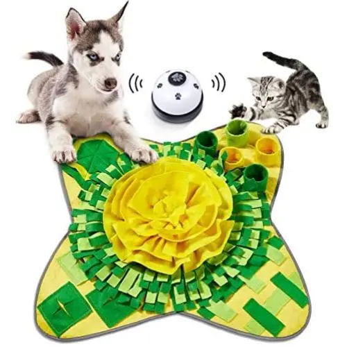 Vemupohal Snuffle Mat for Dogs,with Dog Bells-,Dog Puzzle to Encourage Dogs to Hunt Naturally,Stimulating Intelligence and Relieving Stress,Train Your Dog to Eat Regularly Vemupohal Snuffle Mat for Dogs,with Dog Bells-,Dog Puzzle to Encourage Dogs to Hunt Naturally,Stimulating Intelligence and Relieving Stress,Train Your Dog to Eat Regularly