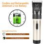 Bojafa Dog Grooming Clippers Kit Cordless Professional Low Noise Quiet Pet Clippers Rechargeable for Dogs Cats Hair Clippers Shaver Dogs Grooming Kit Set