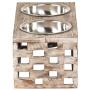 Huntley Pet Elevated Dog and Cat Double Bowl Feeder Stainless Steel Bowls