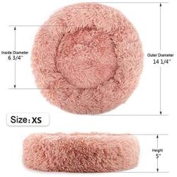 NOYAL Donut Dog Cat Bed Self-Warming Pet Bed-No Pull Dog Harness with Easy Control Handle