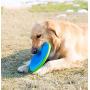 Dog Frisbee Toy, Pet Training Cyber Rubber Flying Saucer Interactive Toys, Floating Water Dog Toy 8.75 Inch, Outdoor Flying Disc Training (Blue)