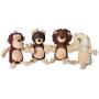 Bone Dry DII Burlap Body Jungle Friends Squeaking Pet Toy, Plush Toy for Small, Medium and Large Dog