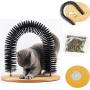 KUNZHAN Catnip Toys,Cat Self Groomer,Arched Cat Scratcher Cat Scratch Toys Scratch and Groom Catnip Blasted Kitten Scratching Pad Massager and Cat Scratcher Cat Grooming Brush Supplies