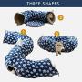 WESTERN HOME WH Cat Tunnel Bed with Soft Mat, Cat Tunnel Toys with Peephole Fun Ball, Cat Tube Bed Tunnel Collapsible 3 Way Kitty Toys for Indoor Pet Kittens, Removable and Washable Dog Cat Maze
