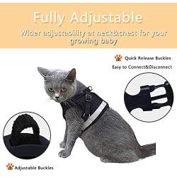 Cat Harness and Leash Escape Proof and Dog Harness Adjustable Soft Mesh Vest Harness for Walking with Reflective Strap for Pet Kitten Puppy Rabbit