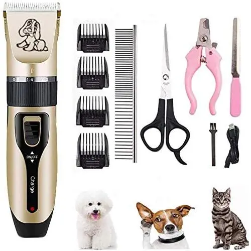 A/N Pet Clipper, Low Noise USB Rechargeable Trimmer,for Dogs, Cats and Other Domestic Animal pet Grooming 11 Piece Set A/N Pet Clipper, Low Noise USB Rechargeable Trimmer,for Dogs, Cats and Other Domestic Animal pet Grooming 11 Piece Set